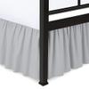 Shreem Linen Ruffled Bed Skirt with Split Corners, Gathered Style, 100% Microfiber, 24-Inch Drop, Dust Ruffle Bedskirt with Platform, Full, Light Grey view 1