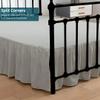 Shreem Linen Ruffled Bed Skirt with Split Corners, Gathered Style, 100% Microfiber, 24-Inch Drop, Dust Ruffle Bedskirt with Platform, Full, Light Grey view 3