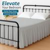 Shreem Linen Ruffled Bed Skirt with Split Corners, Gathered Style, 100% Microfiber, 24-Inch Drop, Dust Ruffle Bedskirt with Platform, Full, Light Grey view 4