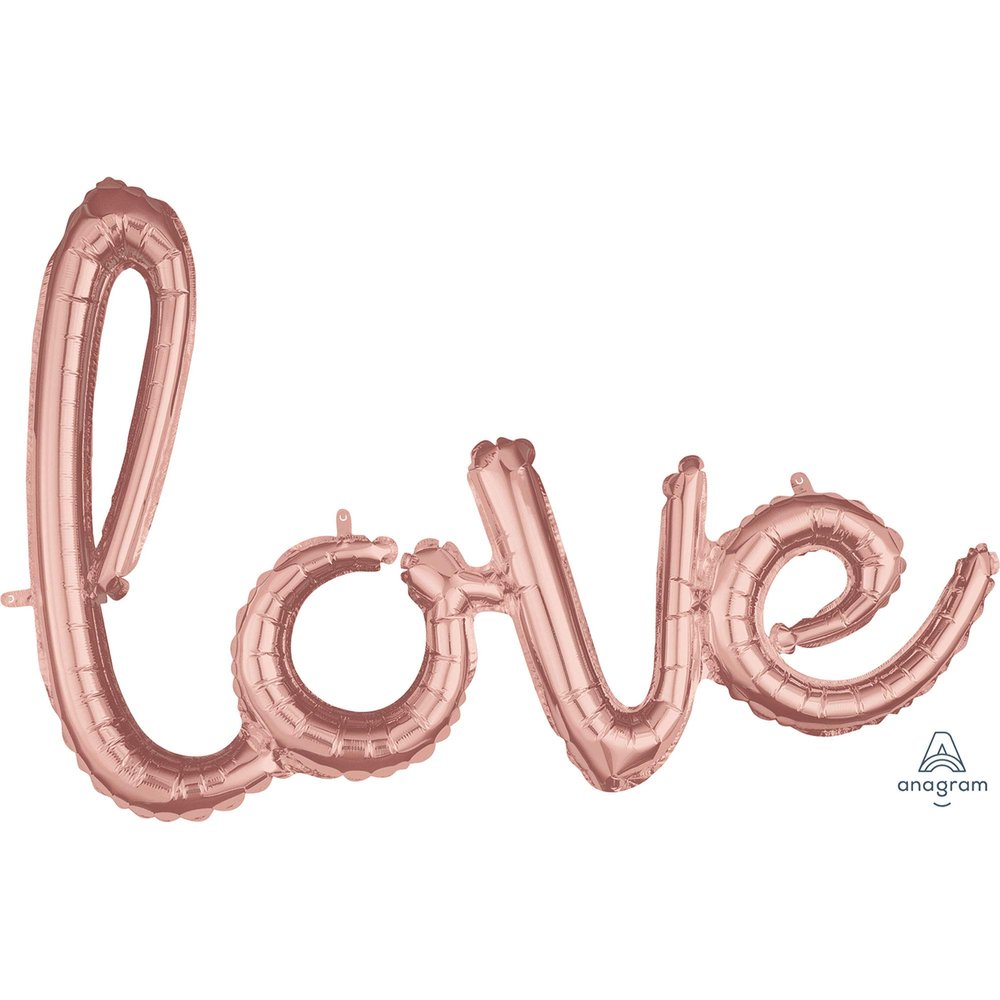 Amscan Love Foil Balloon | Rose Gold | 27" x 37" | 1 Pc, 31", Multicolor