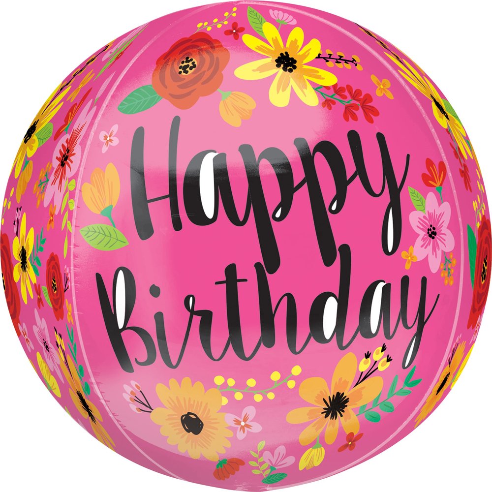 Anagram 15" Birthday Pink Floral ORBZ