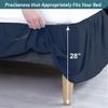 Shreem Linen Ruffled Bed Skirt with Split Corners, Gathered Style, 100% Microfiber, 28-Inch Drop, Dust Ruffle Bedskirt with Platform, Full-XL, Navy Blue view 4