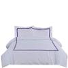 BedDecor Duvet Cover Set  3-Piece, 500TC Egyptian Cotton with 3-Line Embroidery, Zipper Closure & Corner Ties  Purple, Full/Queen view 1