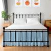 Shreem Linen Ruffled Bed Skirt with Split Corners, Gathered Style, 100% Microfiber, 28-Inch Drop, Dust Ruffle Bedskirt with Platform, Full, Light Blue view 1