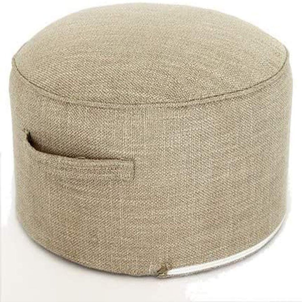 XMZFQ Floor Sitting Cushion Footstool, Round Seating Sofa Pouf Foot Leg Rest Step Stool Ottoman Pillow Chair with Removable Cover 15.7",A