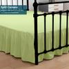 Shreem Linen Ruffled Bed Skirt with Split Corners, Gathered Style, 100% Microfiber, 28-Inch Drop, Dust Ruffle Bedskirt with Platform, Queen, Sage view 2