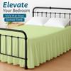 Shreem Linen Ruffled Bed Skirt with Split Corners, Gathered Style, 100% Microfiber, 28-Inch Drop, Dust Ruffle Bedskirt with Platform, Queen, Sage view 3