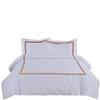 BedDecor 3 Piece 3 Line Embroidery Duvet Set with Zipper & Corner Ties 100% Egyptian Cotton 500 Thread Count Premium Hotel Quality Decorative BeddingKing/California King, Brickred view 1