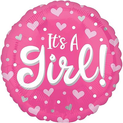 Anagram 18" It's A Girl Hearts & DOTS HX
