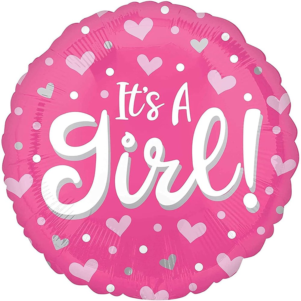 Anagram 18" It's A Girl Hearts & DOTS HX