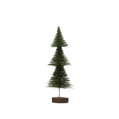 Creative Co-Op Bottle Brush Wood Base Trees, Green (XM5293)
