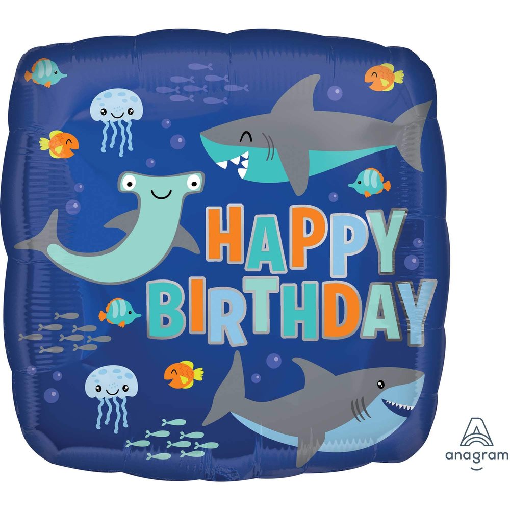 Anagram 18" Happy Birthday Sharks HX