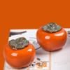 NUOBESTY Ceramics Tea Storage Containers Glazed Persimmon Loose Tea Tin Sealed Jar Food Container for Serving Tea Coffee Spice Sugar Orange view 2