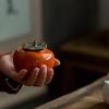NUOBESTY Ceramics Tea Storage Containers Glazed Persimmon Loose Tea Tin Sealed Jar Food Container for Serving Tea Coffee Spice Sugar Orange view 4