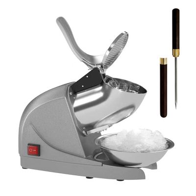 OKF Ice Shaver Prevent Splash Snow Cone Machine, Electric 3 Blades Shaved Ice Machine, 380W Ice Shaver Machine, 286lbs/hr Ice Crushers for Home Use, Ice Shaver Machine Electric, Ice Crusher (Silver)