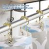 DAWNER Shower Curtain Hooks Rings, Rust Proof Hooks, Metal Easy Glide Double Shower Rings Hooks, Stainless Steel Shower Curtain Hangers for Bathroom Shower Curtains, Set of 12 Hooks, Gold Color view 4