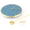 Ichiias Silent Wall Clock, Elegant Simple Pendulum Clock, Modern Durable for Home Living Room Study Room Office(Blue-Round Pendulum) view 2
