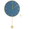 Ichiias Silent Wall Clock, Elegant Simple Pendulum Clock, Modern Durable for Home Living Room Study Room Office(Blue-Round Pendulum) view 4