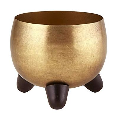 47thmain Metal Footed Vase - Gold