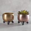 47thmain Metal Footed Vase - Gold view 2