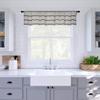 Clean Window Twill Stripe Anti-Dust Allergy/Pet Friendly Anti-Dust Sheer Cafe Valance, 52" x 14", Black/Linen view 1
