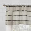 Clean Window Twill Stripe Anti-Dust Allergy/Pet Friendly Anti-Dust Sheer Cafe Valance, 52" x 14", Black/Linen view 3
