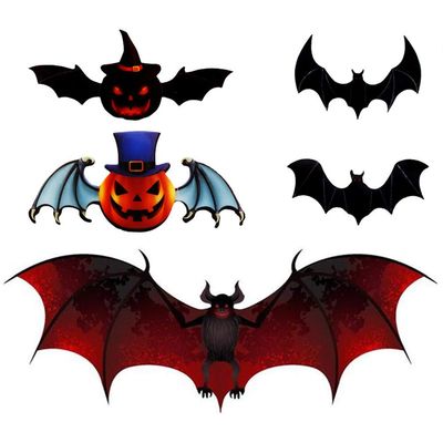 120 PCS Halloween 3D Bats Wall Stickers Removable PVC Decals for Halloween Eve Decor Home Window Decoration