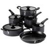 Tramontina Aluminum Non Stick 11-Piece Nesting Pots and Pans Set with Lids - Gray, Kitchen Nonstick Cookware Set, Dishwasher and Oven Safe view 2