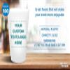 DISCOUNT PROMOS Custom Frosted Plastic Stadium Cups, 100 pack, Promotional Text, Logo, 16 oz. Shatterproof Flexible Reusable Party Cups Pearl White view 4