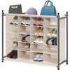 STORAGE MANIAC Stackable Shoe Cubby Organizer, Free Standing Shoe Cube Rack for Entryway, Bedroom, Apartment, Closet, 20-Cube Beige view 1