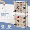 STORAGE MANIAC Stackable Shoe Cubby Organizer, Free Standing Shoe Cube Rack for Entryway, Bedroom, Apartment, Closet, 20-Cube Beige view 4