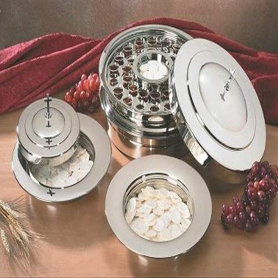 Stackable Communion Tray - Silver Finish (Silver)