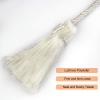 Fenghuangwu Curtain Tiebacks Handmade Decorative Curtain Holdbacks Rope with Tassel (White, 4P) view 3