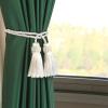 Fenghuangwu Curtain Tiebacks Handmade Decorative Curtain Holdbacks Rope with Tassel (White, 4P) view 4