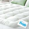 Ultra Soft Queen RV Size Mattress Topper - Viscose Made from Bamboo Pillow Top Mattress Pad for Back Pain Relief - Naturally Cooling for Hot Sleepers, Green view 1