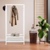Legacy Decor 2 Tier Shelves Shoe Garment Coat Rack Hanger 65H X 31.5W X 13" D Wooden White Finish view 1