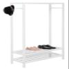 Legacy Decor 2 Tier Shelves Shoe Garment Coat Rack Hanger 65H X 31.5W X 13" D Wooden White Finish view 2