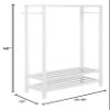Legacy Decor 2 Tier Shelves Shoe Garment Coat Rack Hanger 65H X 31.5W X 13" D Wooden White Finish view 3