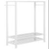 Legacy Decor 2 Tier Shelves Shoe Garment Coat Rack Hanger 65H X 31.5W X 13" D Wooden White Finish view 4
