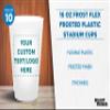 DISCOUNT PROMOS Custom Frosted Plastic Stadium Cups, 10 pack, Promotional Text, Logo, 16 oz. Shatterproof Flexible Reusable Party Cups, Pearl White view 3