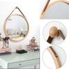 18-inch Bamboo Frame Ornament with Round Bedroom Vanity Mirror Hook and Adjustable Strap (Bamboo, 17.72 Inch X 17.72 Inch) view 3