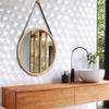 18-inch Bamboo Frame Ornament with Round Bedroom Vanity Mirror Hook and Adjustable Strap (Bamboo, 17.72 Inch X 17.72 Inch) view 4