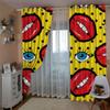 3D Cartoon Lips Curtains Panels for Bedroom with Black Liner, Full Room Darkening Noise Reducing Grommet Curtain (9,84W x 84L) view 4