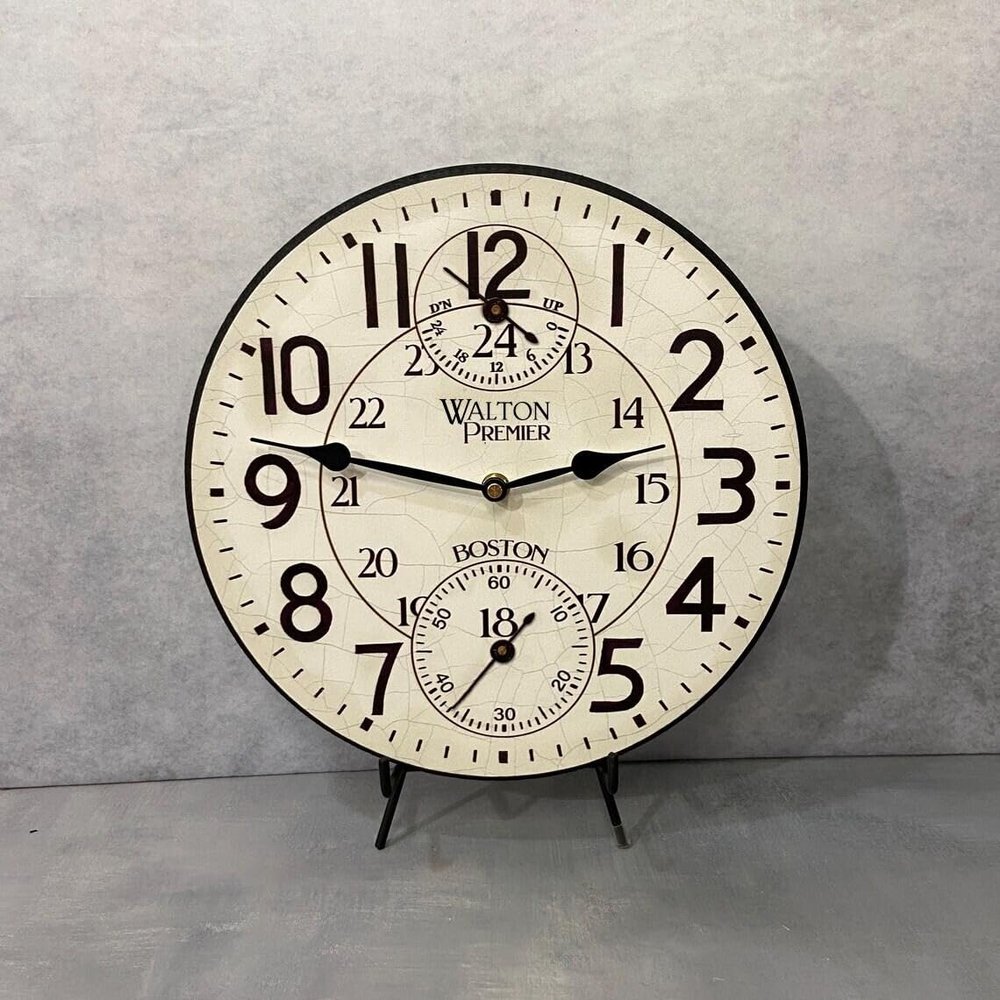 Andover Walston Large Wall Clock|Ultra Quiet Quartz Mechanism | Hand Made in USA Beautiful Crisp Lasting Color | Comes in 8 Sizes | 15-inch