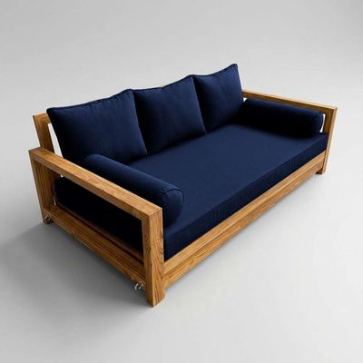 Prolinemax Style 3 - Mattress & Pillow Bolster Cushion for Outdoor Indoor Daybed Porch Swing Bed Piped Trim Full Size AD101 | Covers ONLY |
