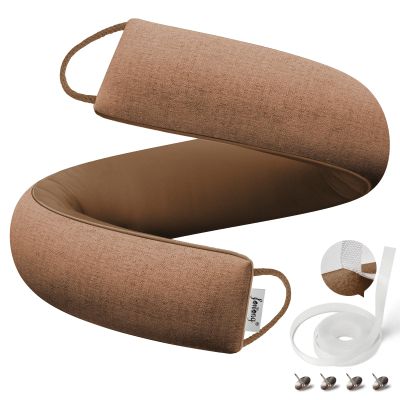 fowong Door Draft Stopper for Bottom of Door 30 Inch Weighted Noise Stopper Soundproof Draft Blocker, Brown