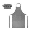 Aurya Kids Apron and Chef Hat Set-Adjustable Child Apron for Boys and Girls for Cooking Baking Dark Grey view 1