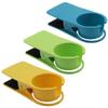 Jiozermi 3Pcs Drinking Cup Holder Clip, Desk Drink Holder Clip Adirondack Chair Cup Holder with Clip Cup Clip Holder for Water Drink Beverage Soda Coffee Mug(Blue, Green and Yellow) view 1