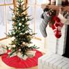 B-COOL Shiny Tree Skirts for Christmas Elegant Christmas Tree Skirts Xmas Holiday Red Tree Floor Carpets Fabrc Round 36inches view 2
