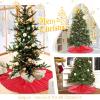 B-COOL Shiny Tree Skirts for Christmas Elegant Christmas Tree Skirts Xmas Holiday Red Tree Floor Carpets Fabrc Round 36inches view 3